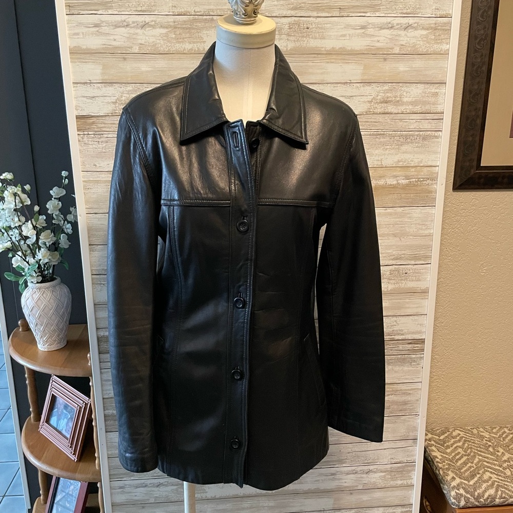 Vintage Beyond Sport California Sculpted LeatherJacket Black size medium
